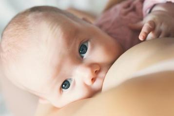 baby breast feeding 