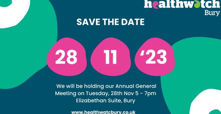 Healthwatch Bury AGM Save the Date