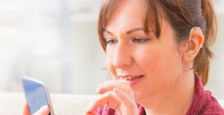 woman looking at a phone 