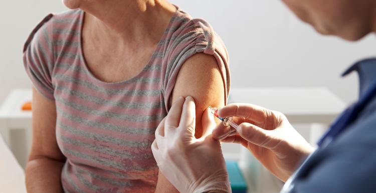 Person having the flu vaccine 