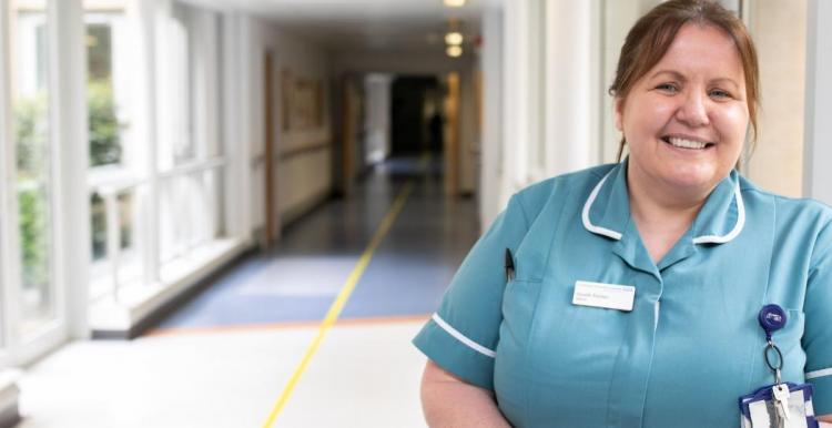 nurse on a hospital corridor 