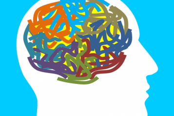 image of white head with a colourful brain 