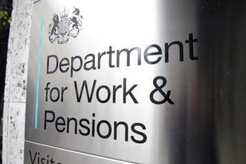 Department of Work & Pensions building sign 