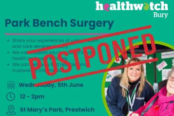 Postponed Park Bench Surgery at St Mary's Park 