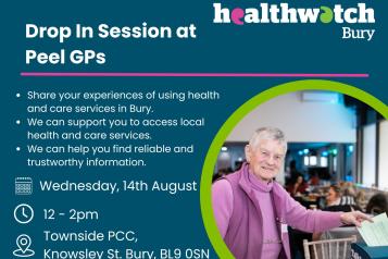 Healthwatch Bury Drop-in Session at Peel GPs 