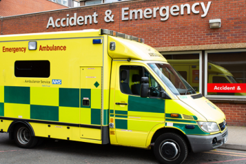 Ambulance outside A & E department
