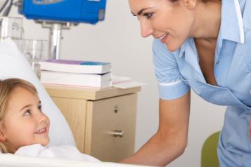 young child and nurse