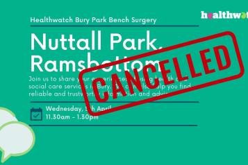 Nuttall Park 5th April cancelled