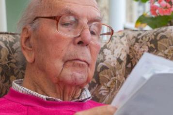 Older man reading 