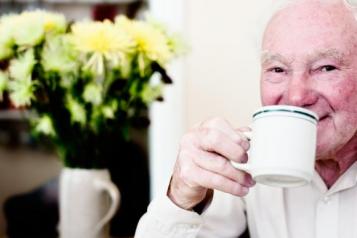 Older man having a coffee 