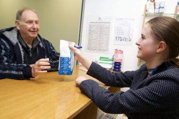 Man collected medication at the pharmacy 