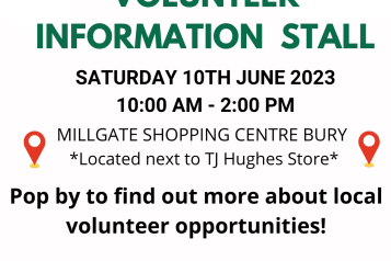 Volunteer info stall 10th June 