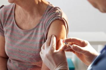 Person having the flu vaccine 