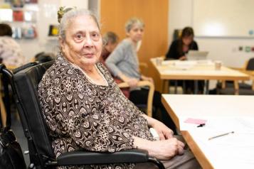 Older lady in a wheelchair