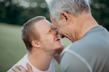 Young man and carer