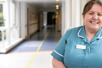 nurse on a hospital corridor 